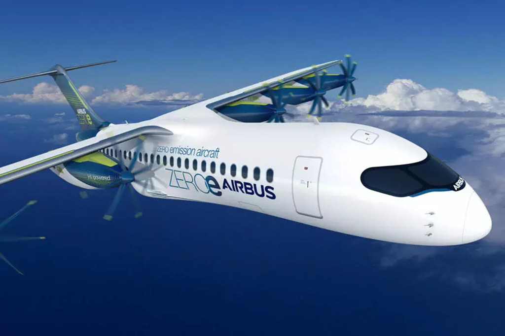 Aeronave-conceito da Airbus movida a hidrogênio