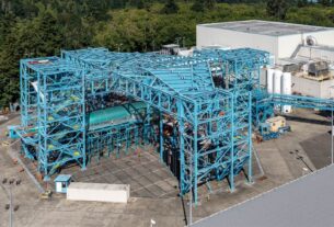 Teste de fadiga estrutural do Boeing 777-9 (foto: Patrick Rodwell / Boeing)