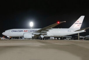 Boeing 777-200F da CMA CGM Air Cargo (foto: Leonardo Ferreira)