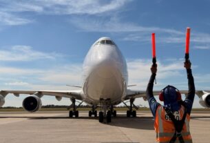 Boeing 747 cargueiro chega a Viracopos (foto: Isabella Assis)
