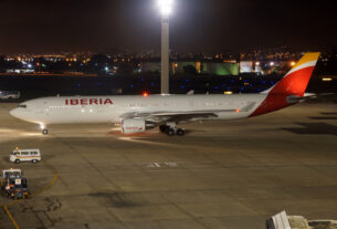 Airbus A330-300 da Iberia no Galeão (foto: Daniel R.Carneiro / DRC Imagem)