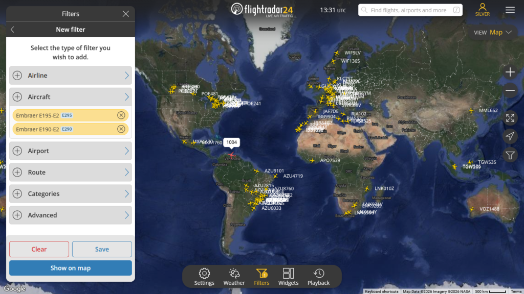 FlightRadar24.com (2026-09-23 10:31:28)