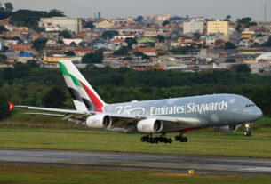 Airbus A380 da Emirates (foto: Daniel R.Carneiro / DRC Imagem)