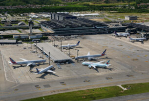 Vista Aérea do aeroporto de Guarulhos (foto: Daniel R.Carneiro / DRC Imagem)